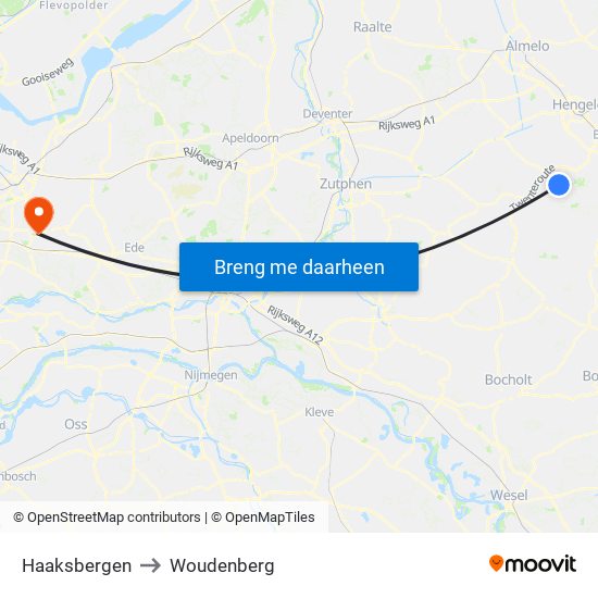 Haaksbergen to Woudenberg map