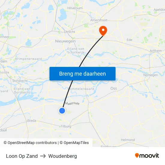 Loon Op Zand to Woudenberg map
