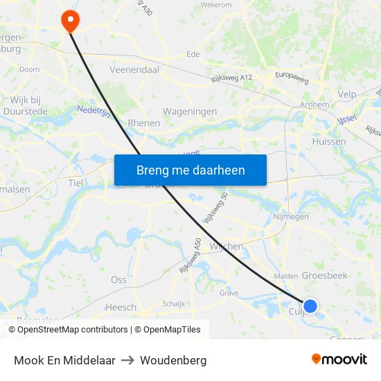 Mook En Middelaar to Woudenberg map