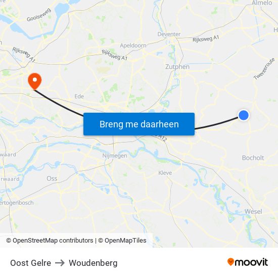 Oost Gelre to Woudenberg map