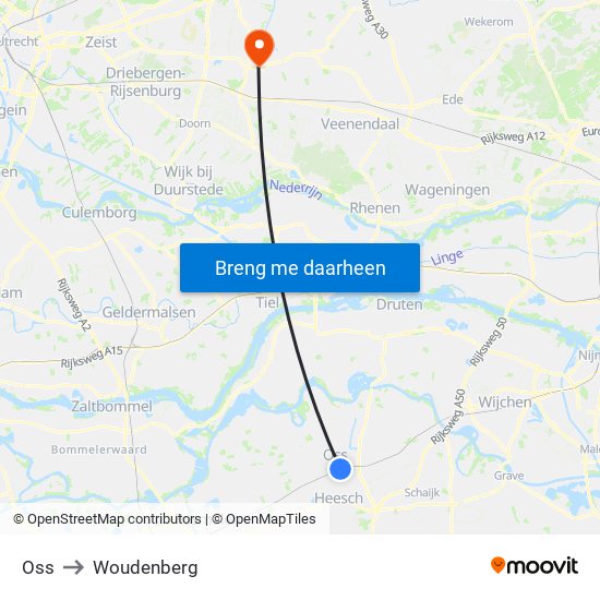 Oss to Woudenberg map