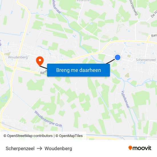 Scherpenzeel to Woudenberg map