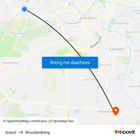 Soest to Woudenberg map