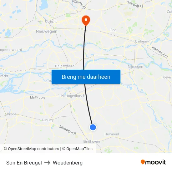 Son En Breugel to Woudenberg map