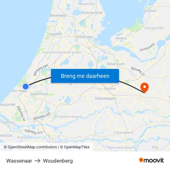Wassenaar to Woudenberg map