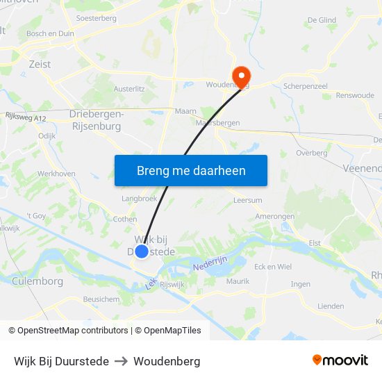 Wijk Bij Duurstede to Woudenberg map