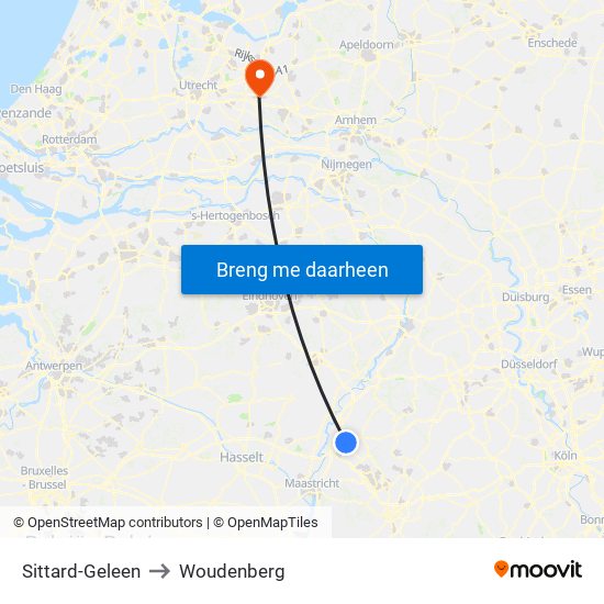 Sittard-Geleen to Woudenberg map