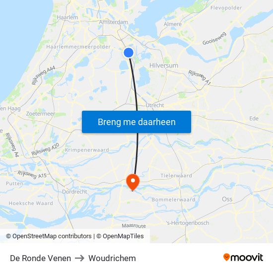 De Ronde Venen to Woudrichem map