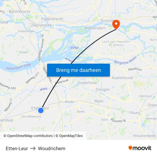Etten-Leur to Woudrichem map