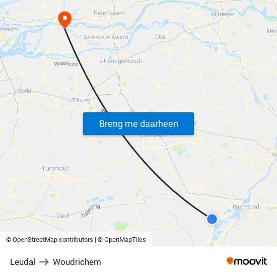 Leudal to Woudrichem map