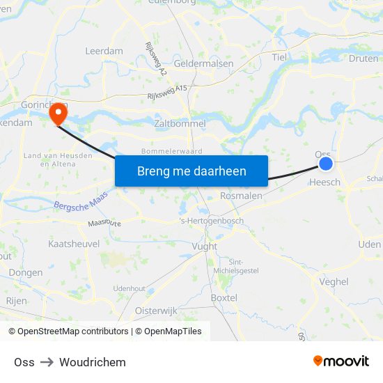 Oss to Woudrichem map