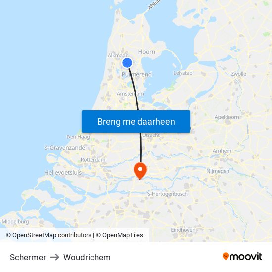 Schermer to Woudrichem map
