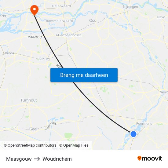 Maasgouw to Woudrichem map