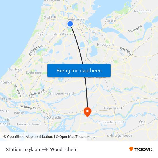 Station Lelylaan to Woudrichem map