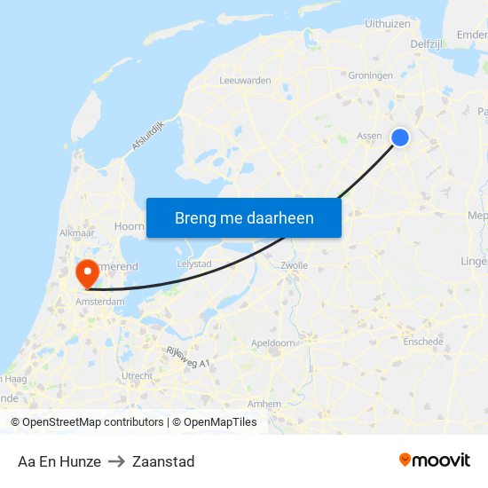 Aa En Hunze to Zaanstad map