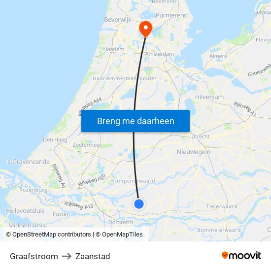 Graafstroom to Zaanstad map