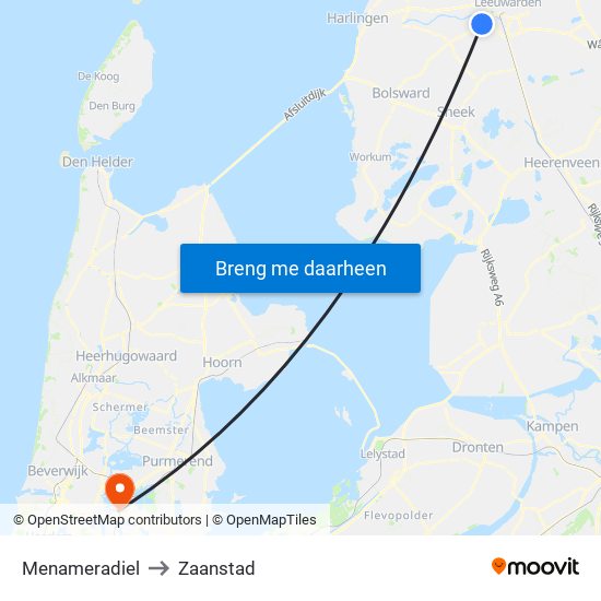 Menameradiel to Zaanstad map
