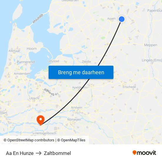 Aa En Hunze to Zaltbommel map