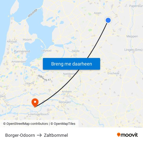 Borger-Odoorn to Zaltbommel map