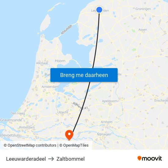 Leeuwarderadeel to Zaltbommel map