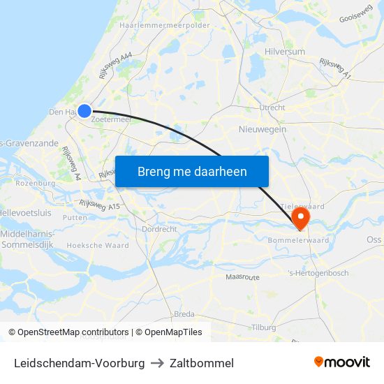 Leidschendam-Voorburg to Zaltbommel map