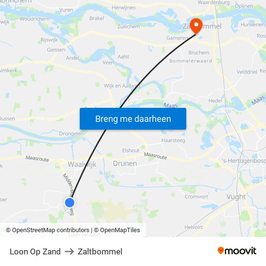 Loon Op Zand to Zaltbommel map