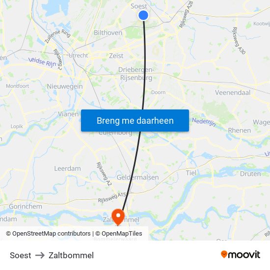 Soest to Zaltbommel map