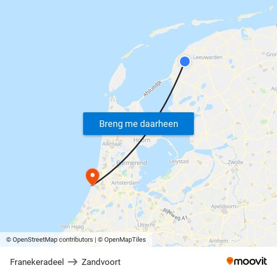 Franekeradeel to Zandvoort map