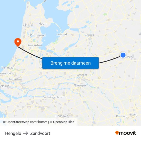 Hengelo to Zandvoort map
