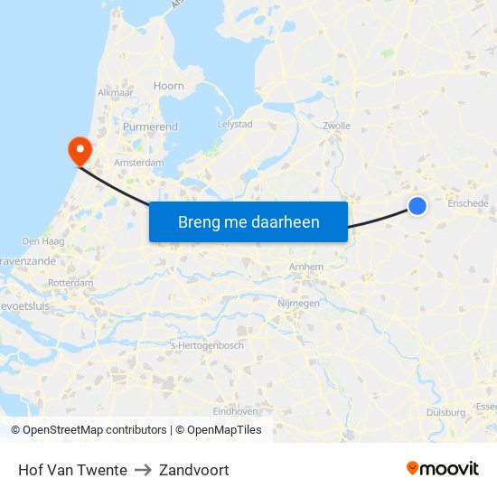 Hof Van Twente to Zandvoort map