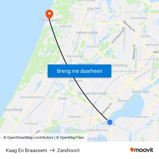 Kaag En Braassem to Zandvoort map