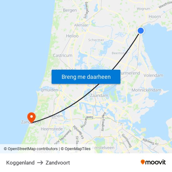 Koggenland to Zandvoort map