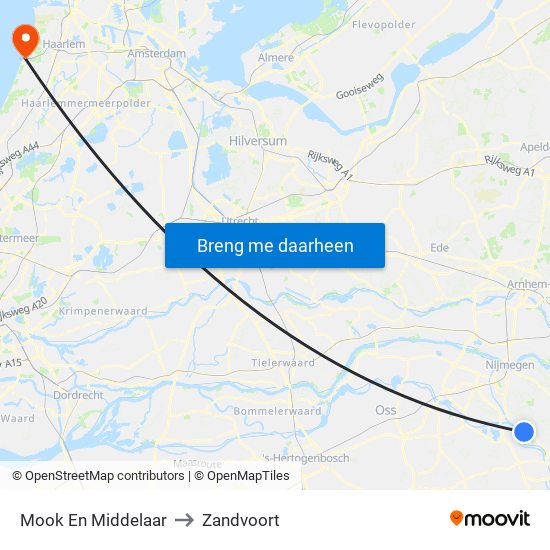 Mook En Middelaar to Zandvoort map