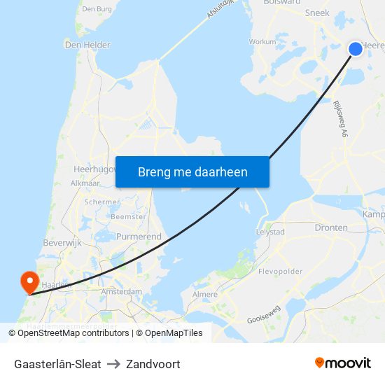 Gaasterlân-Sleat to Zandvoort map