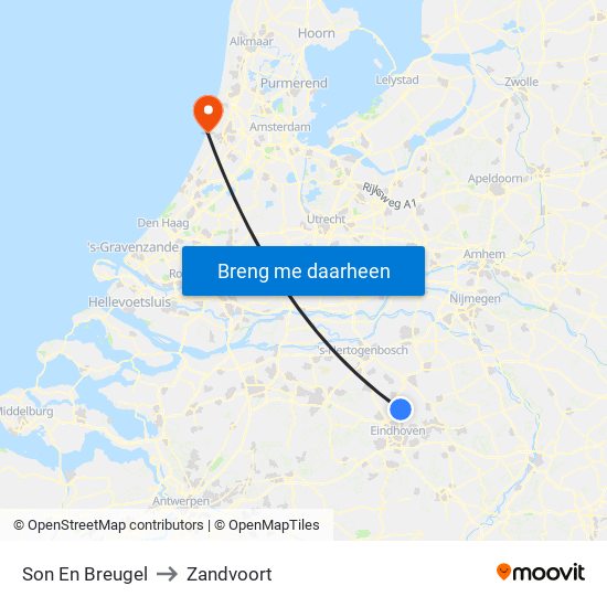 Son En Breugel to Zandvoort map