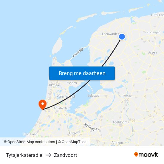 Tytsjerksteradiel to Zandvoort map