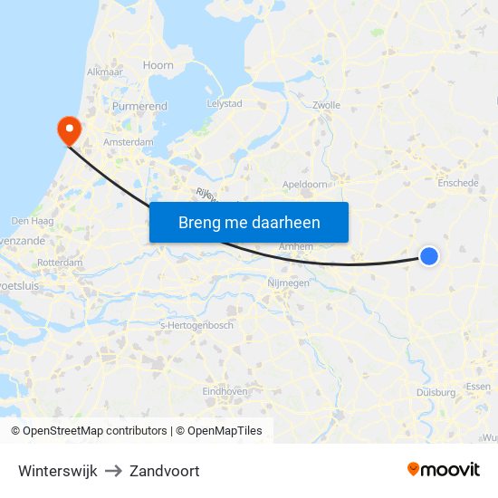Winterswijk to Zandvoort map