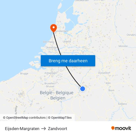 Eijsden-Margraten to Zandvoort map