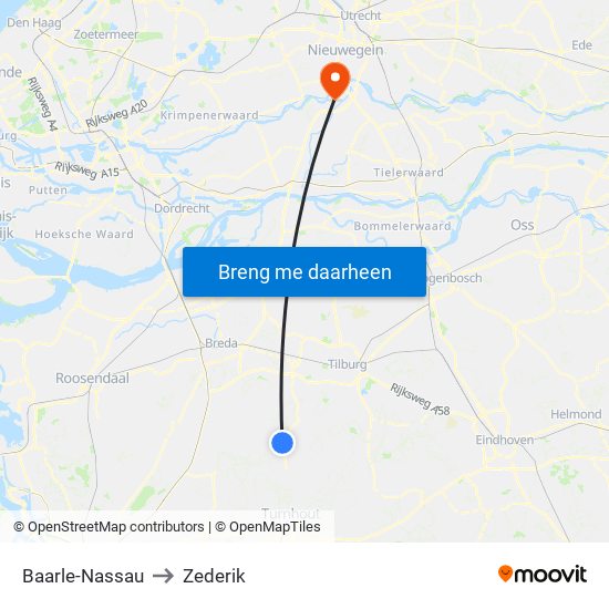 Baarle-Nassau to Zederik map