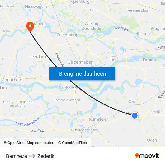 Bernheze to Zederik map