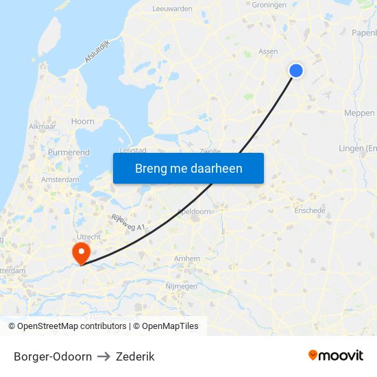 Borger-Odoorn to Zederik map