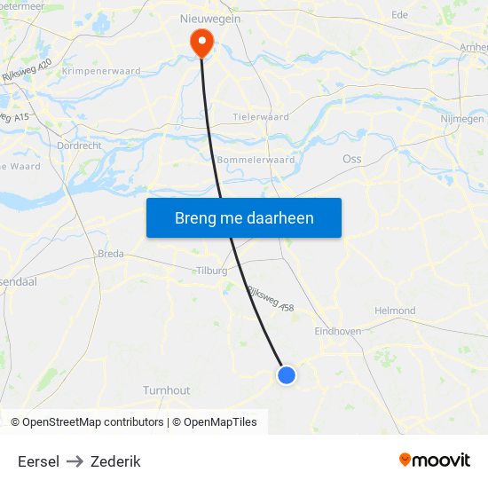 Eersel to Zederik map