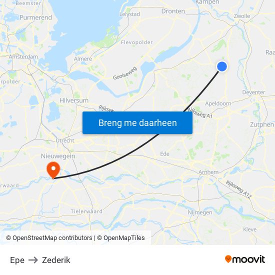 Epe to Zederik map