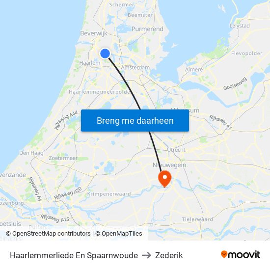 Haarlemmerliede En Spaarnwoude to Zederik map