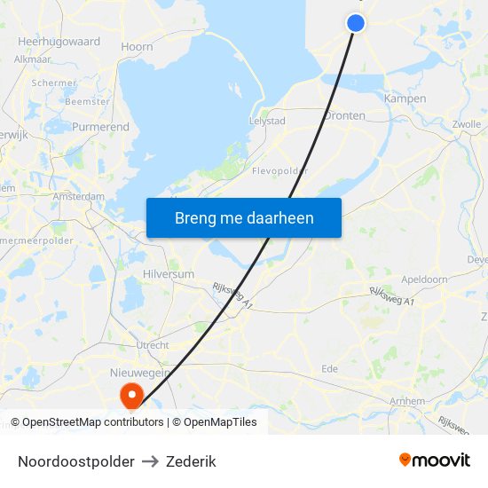 Noordoostpolder to Zederik map