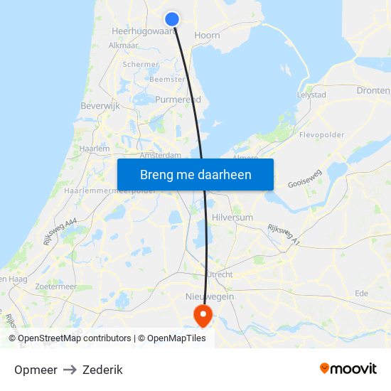 Opmeer to Zederik map