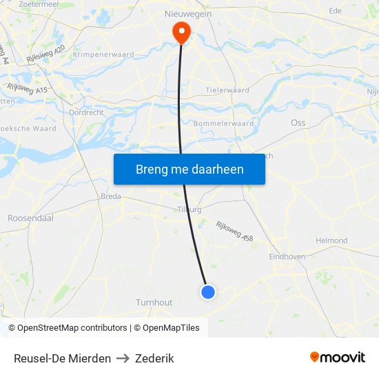 Reusel-De Mierden to Zederik map