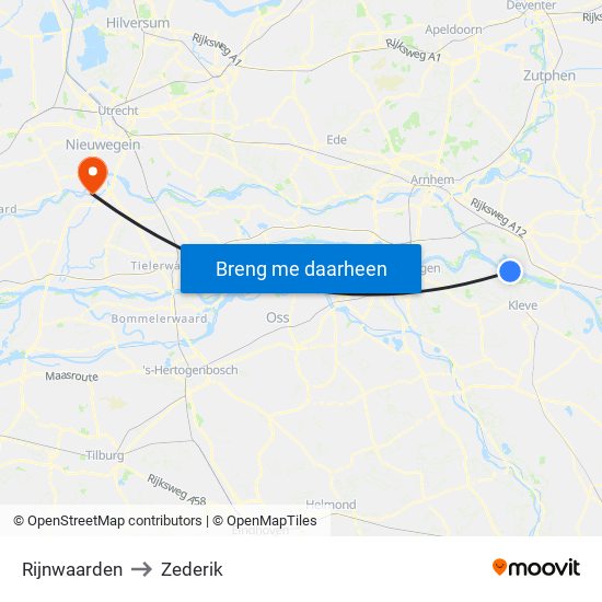 Rijnwaarden to Zederik map