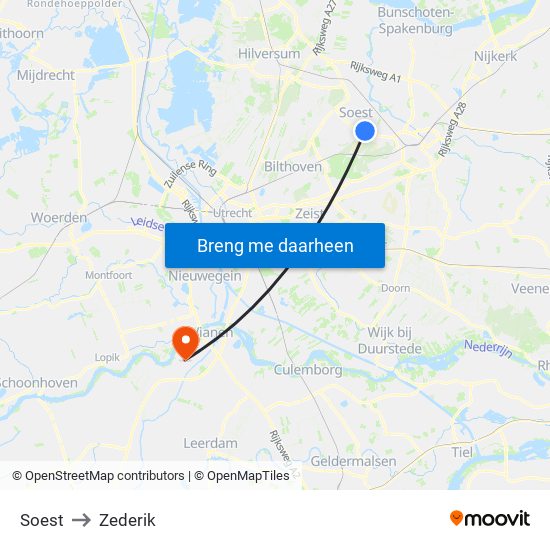 Soest to Zederik map