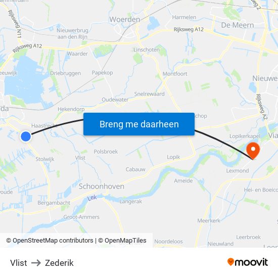 Vlist to Zederik map